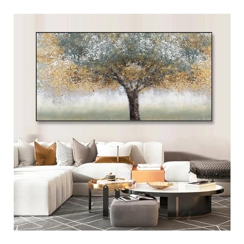 Peinture d'arbre abstraite pour habiller un grand mur vide de salon