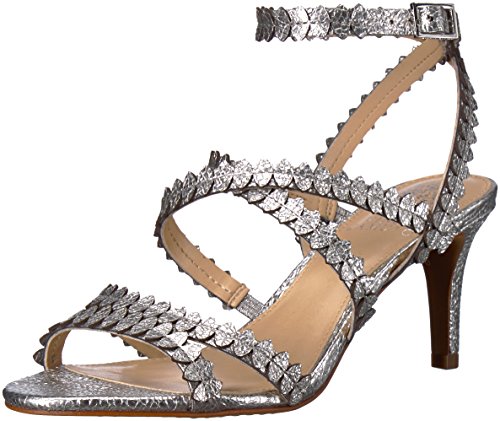 Vince Camuto Women's Footwear Yuria Heeled Sandal, Gleaming Silver, 5.5 Medium US