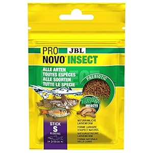JBL PRONOVO INSECT STICK, Food for All Aquarium Fish from 3-10 cm, Fish Food Sticks, Size S, 20 ml