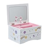 Art Lins Aliz Unicorn Music Jewelry Box for Girls - Wooden Box with Glittery Unicorn Design - Charming Room Décor and Childhood Memories Keepsake Box for Girls and Teens (Purple Unicorn)