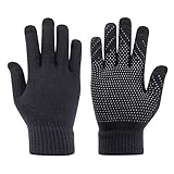Handschuhe Response Dickes Fleece für Outdoor-Sport, Winterhandschuhe, Bildschirm, Radfahren, gestrickt, warm, Fahrradkleidung, Herren (Schwarz, Einheitsgröße)