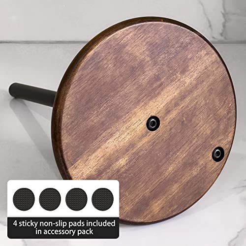 Image of Paper Towel Holder Countertop with Real Wood Round Base, Farmhouse Paper Towel Holder Stand for Kitchen Dining Table Home Decor