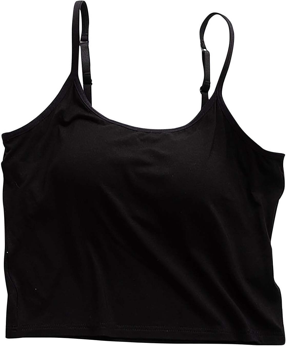 Crop Tank Tops with Built in Bra Womens Adjustable Strap Athletic Camisole Summer Lounge Yoga Cropped Padded Tanks