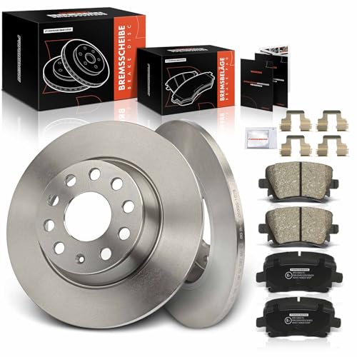 Frankberg Bremsensatz inkl. 2x Bremsscheiben Ø282mm + 4x Bremsbeläge Hinten Kompatibel mit Golf V 1K1 Golf VI 5K1 Golf Plus 521 5M1 Golf VI Variant AJ5 Replace# 3CD615601