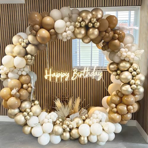Décoration Ballon Anniversaire Marron - 171pcs Arche Ballon Marron et Beiges, Deco Anniversaire...