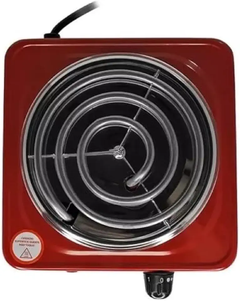 Fogareiro Elétrico Portátil 1000w 1 Boca (VERMELHO) 127V