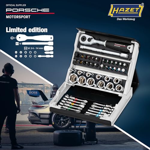 Image of HAZET(ハゼット) Smart Case Socket Wrench Set 50-Piece Set Ratchet Handle Socket & Bit 1 /4 Inch Automotive Maintenance DIY Work Tools with Storage Case for Mechanics 【Japan Official Import】 2200SC-2-PD