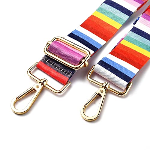 Image of BEEFLYING Horizontal Stripe Adjustable Shoulder Strap Replacement Belt Crossbody Canvas Purse Strap Replacement Nylon Bag Straps for Bag Replacement Repairing Accessories