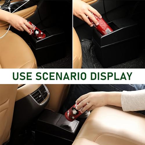 Image of 1 PC Car Trash Can, 8.2 inch x 7.8 inch x 3.9 inch Multifunctional Push Type Waterproof Storage Box, with Lid Isolate Odor Detachable Structure Trash Can, Universal Portable Organizer for Car Home (Black)