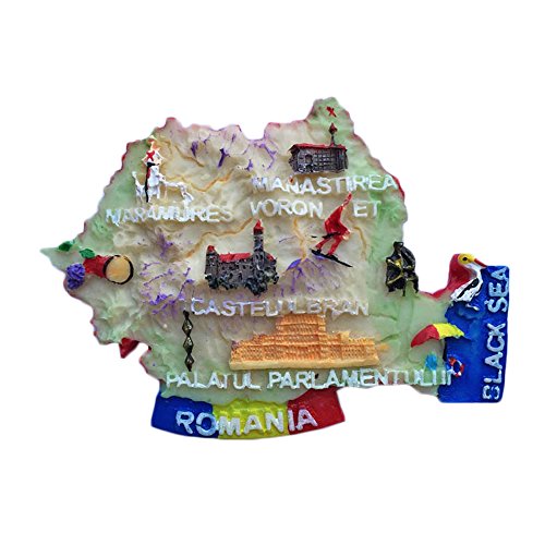 Stile: Romania 3D frigorifero magnete mappa adesivo viaggio souvenir