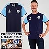 Manchester City F.C. Men's T-Shirts, Short Sleeve Soft Crew Neck Football Shirt (S, Navy/Blue) #1