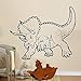 QIANGTOU Grande triceratopo Dinosauro preistorico Adesivo da Parete Dinosauro Decalcomania Cartone Animato Dino Animale Adesivo da Parete in Vinile per Boy Room Decor 52x42cm