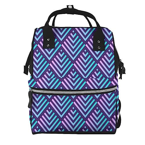 Sac à dos à couches géométrique grand format pour ordinateur et voyage