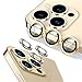 Produktbild qichenlu 6 Stück2 Sets Kamera Linsen Glas mit Aluminium Rand kompatibel mit iPhone 13 Pro/iPhone 13 Pro Max,Einzeln Linsenabdeckung Metall Rahmen (Gold) Hinten Kamera Schutzfolie