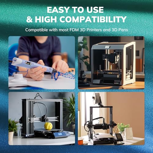 Image of AMOLEN Silk PLA 3D Printer Filament 4KG Bundle, Shiny Dual Color Filament 1.75mm Pack, Multicolor Change 3D Printing Filament for Most FDM 3D Printer, Green Series