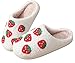 Aucomfo Strawberry Slippers for women men,Ladies Comfy Fuzzy Bedroom Shoes,Memory Foam Slippers Indoor Outdoor,Strawberry 41-42