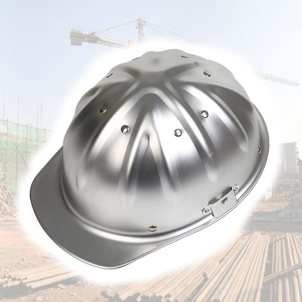 Casco de Seguridad, Casco de Aluminio, Casco de Trabajo, Casco de protección Ajustable, Casco de construcción, Aluminio Duro, la Parte Superior es más Segura y más eficaz para Evitar pi