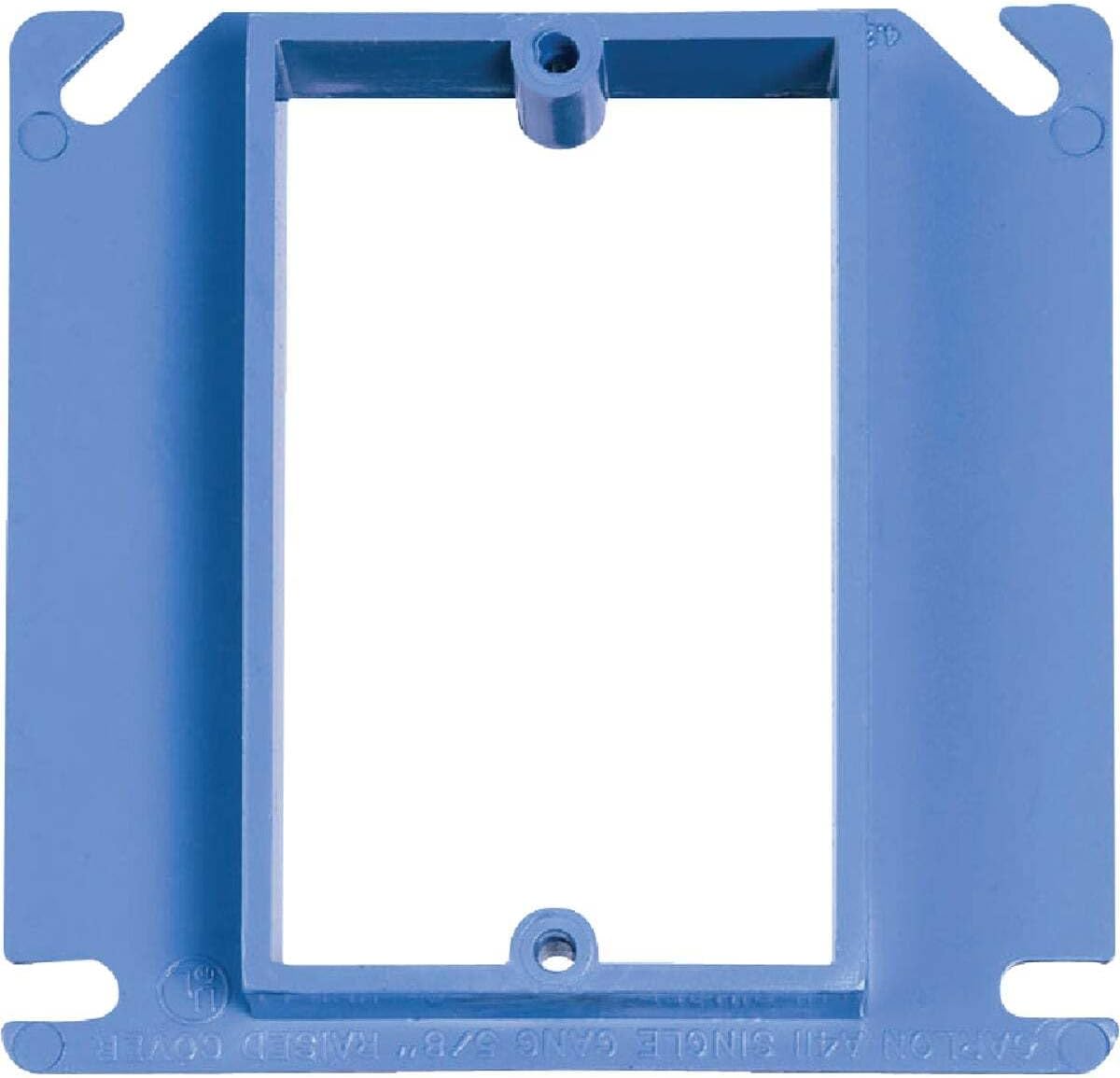 Carlon A411 Outlet Box Cover, Square, Raised, 1 Gang, 4-Inch, Blue