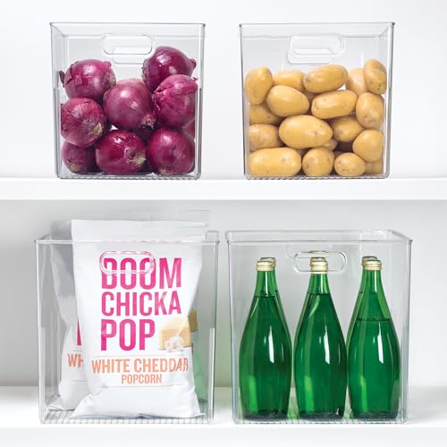 iDesign Pantry Storage Bin, Small Cube Organizer for Cabinet, Counter, or Fridge, Clear, Made in USA - Image 6