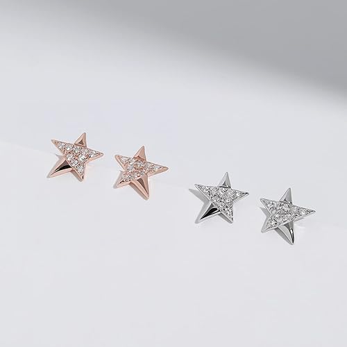Miniatura 5 de Meissa Ball Screw Back Earrings for Women 925 Sterling Silver Sleep-On Studs Dainty Cute Star Earrings for Multiple Piercing