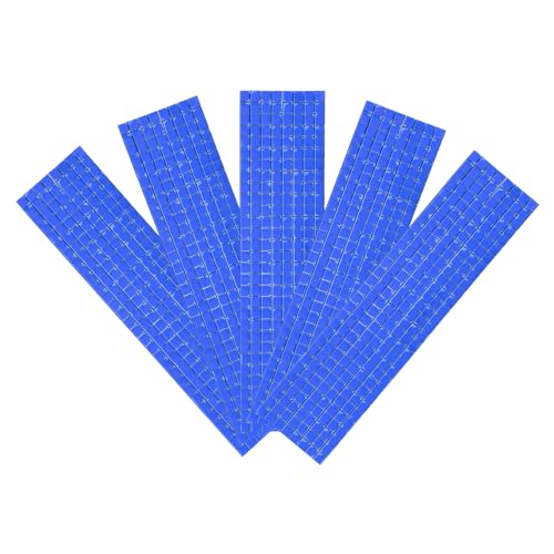 QUARKZMAN 10 Stück selbstklebende Disco-Fliesen-Aufkleber, 5 x 5 mm, Mini-Mosaik-Spiegelfliesen, quadratische Glasfliesen für DIY-Disco-Kugel-Basteldekorationen, Blau