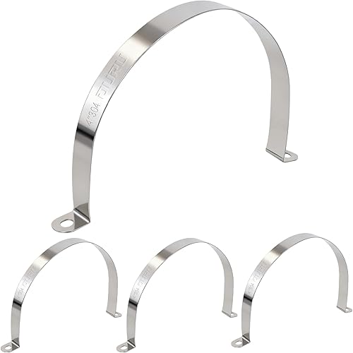 4 abrazaderas de conducto de 4 pulgadas de acero inoxidable 304, abrazadera de tubo de metal rígido en U, correa de tubo de 2 agujeros para