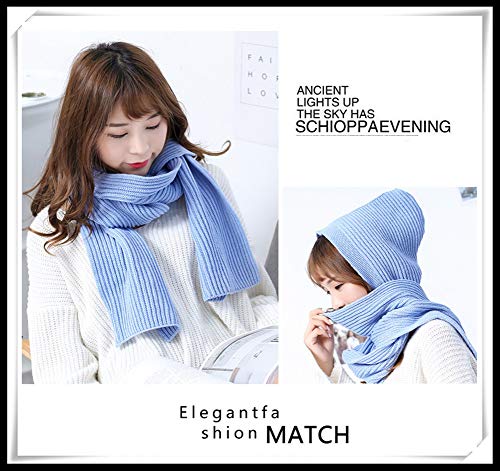 Women Winter 3 in 1 Hooded Hat Scarf Wrap Shawl Crochet Knit Pullover Neckwarmer2