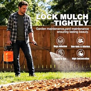 Colle à Gravier ExtéRieur avec PulvéRisateur, 5L Liant Pour Gravier PrêT à L'Emploi - Haute Concentration Cailloux éCorces Pierres, Pour Jardins, Cours, Patios, Rochers, Paillis, Paille De Pin