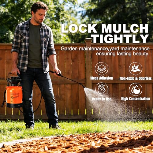 Image of Mulch Glue for Landscaping with Sprayer, 1.3 Gallon Fast-Drying Gravel Glue