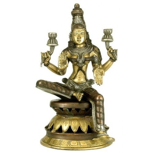 Sculpture Lakshmi en laiton pour créer une ambiance zen et sereine au salon