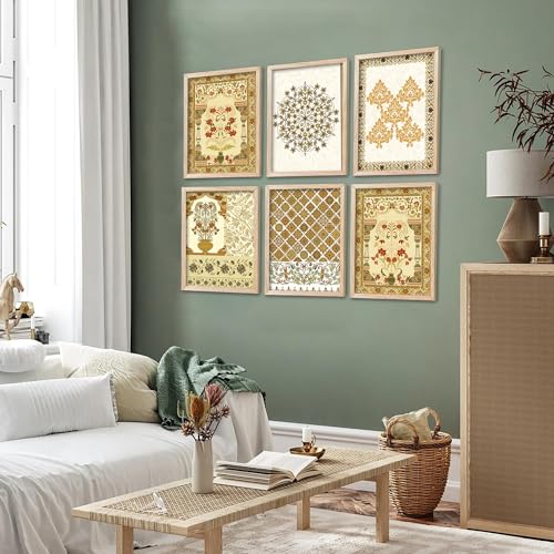 Image of kotart Premium Digital Madhubani Art Paintings with Frame for Home Decor - Framed Painting for Living Room Bedroom Office Room Decor - Painting for Wall Decoration - Pack of 6 (13x17, E)