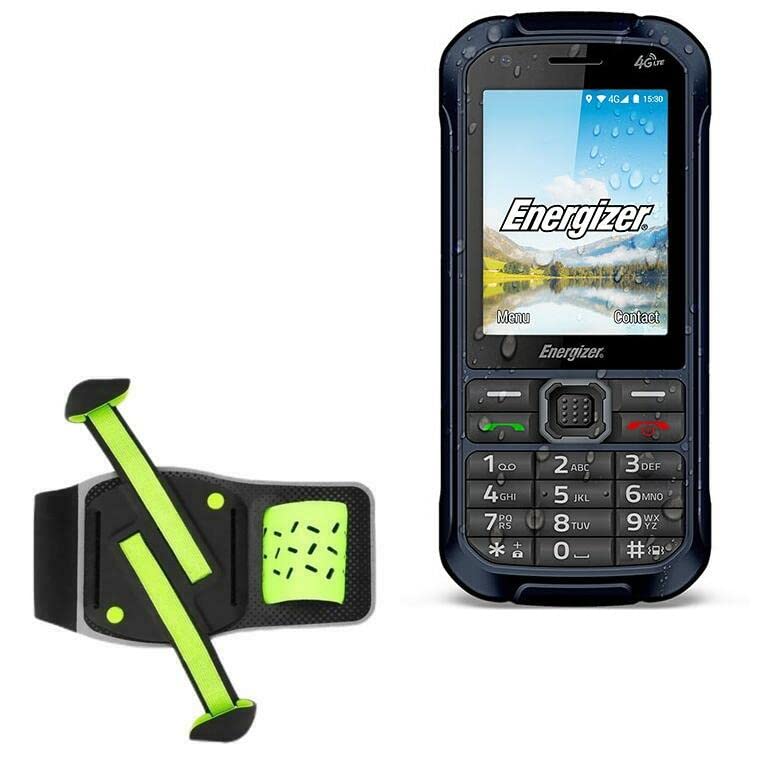 BoxWave Holster Compatible with Energizer Hardcase H280S - FlexSport Armband, Adjustable Armband for Workout and Running - Stark Green