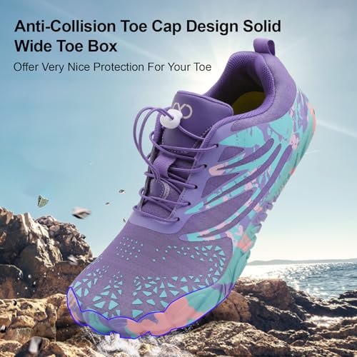 Image of XIHALOOK Athletic Hiking Water Shoes Womens Mens Quick Dry Barefoot for Beach Walking Kayaking Surfing Training