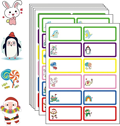 72 etiquetas de nombre impermeables para niños, etiquetas de biberones para guarderías, cosas escolares, autolaminadas, aptas para lavavajillas, etiquetas de nombre Cover