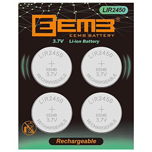 4PCS EEMB LIR2450 Rechargeable Battery 3.7V Lithium-ion Coin Button Cell Batteries 120mAh