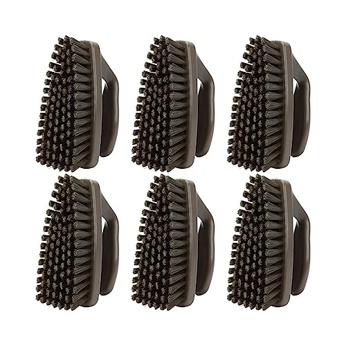 Image of SPARTA Scrub Brush with Iron Shaped Handle and Stiff Bristles, Heavy Duty Scrubber Brush for Kitchen, Bathroom, Shower, Tile, Sink, Carpet and Bakepans, Heavy Duty, 6 Inches, Brown, (Pack of 6)