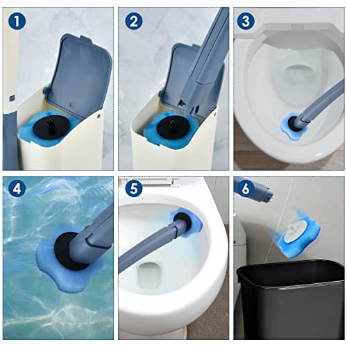 24PCS Disposable Toilet Brush Replacement Heads, Refill Heads for Sink Bathtub, Blue - Image 4