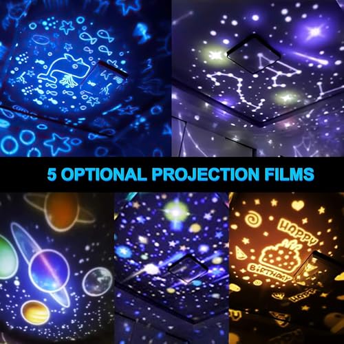Image of Flexi Madhav Night Light for Bedroom, 7 Film Gradual Rotating LED Projection Night Lamp Projector for Bedroom Light Decor, Table Lamp for Home, (Night Lamp)