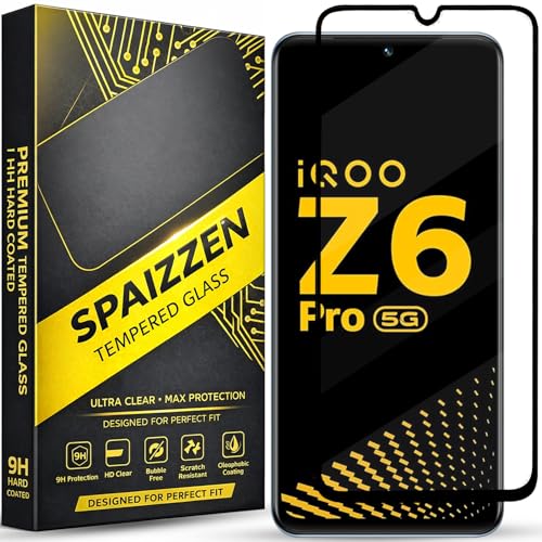 Image of Military-Grade Tempered Glass Screen Protector Compatible for Iqoo Z6 Pro 5G with Edge to Edge Coverage and Easy Self Installation kit