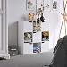 Homfa Librería Estantería de Pared para Libros y Almacenaje con 9 Cubos...