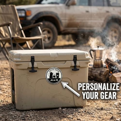 Image of 2 pcs Car Emblem 4 x 4 Metal Automotive Badge 3D Metal Car Badges Emblems Round Emblem Decals Car Badge Decals Stickers Compatible with Vehicles Trucks SUV RV Decorations (Coffee)
