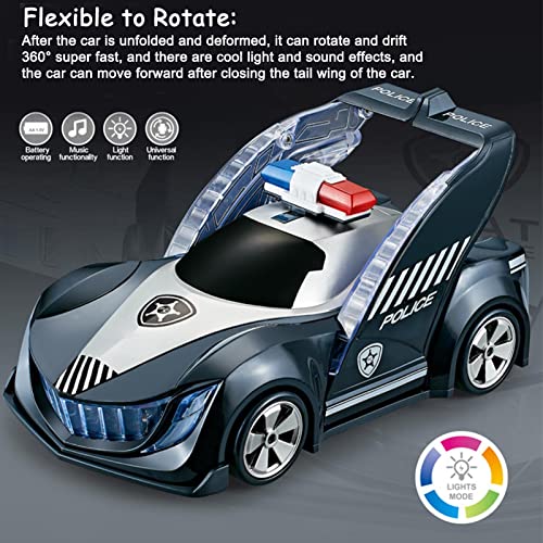 Brinquedo de carro, brinquedos de polícia para meninos, carros push and go, silhuetas com luzes inte