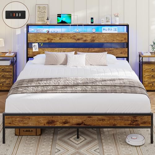 Bett 160x200 mit Lattenrost aus Metall, Bettgestell Metallbett mit Steckdose und USB-Ladefunktion Doppelbett mit Stauraum Bodenbett Jugendbett Bettrahmen für Schlafzimmer und Gästezimmer (160x200cm) Bett 160x200 mit Lattenrost aus Metall, Bettgestell Metallbett mit Steckdose und USB-Ladefunktion Doppelbett mit Stauraum Bodenbett Jugendbett Bettrahmen für Schlafzimmer und Gästezimmer (160x200cm)