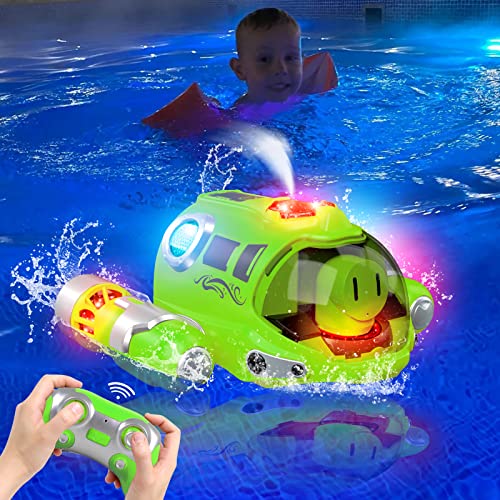 Remote Control Boat For Pools Toys, Rc Boat, Light Up Rc Spray Gasboat, Water Toy For Adults And Kids, 2.4Ghz Remote Control, Swimming Pool Bathroom For Boys And Girls #TOP2