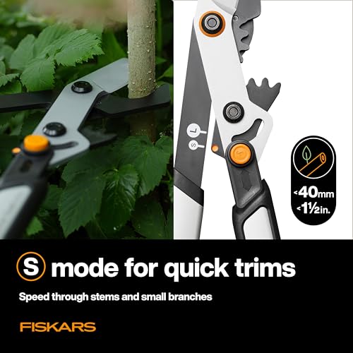 Image of Fiskars DualAction Lopper, 2-in-1 Lopper with Dual Cutting Modes, S Mode for Precise Snips for Stems, L Mode for Power Through Branches, Low Friction Steel Blade, 2 inch Cutting Capacity