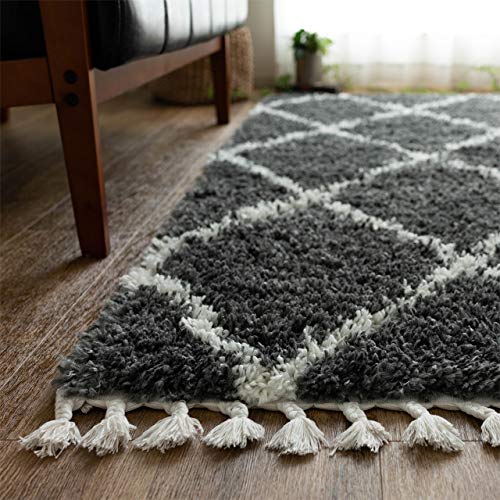 サヤンサヤン モロッカン ラグ カーペット ゼフィール 200x200 2畳 ダークグレー トルコ