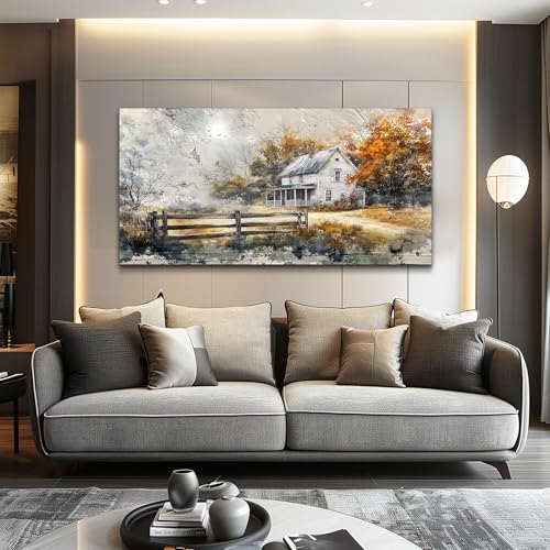 KELIYUAN Canvas Wall Art For Living Room Bedroom Wall Decor Home Office Dining Room Abstract Ink Landscape Painting Painting Room Hallway Prints Retro style Artwork Picture Wall Decoration 20x40 In