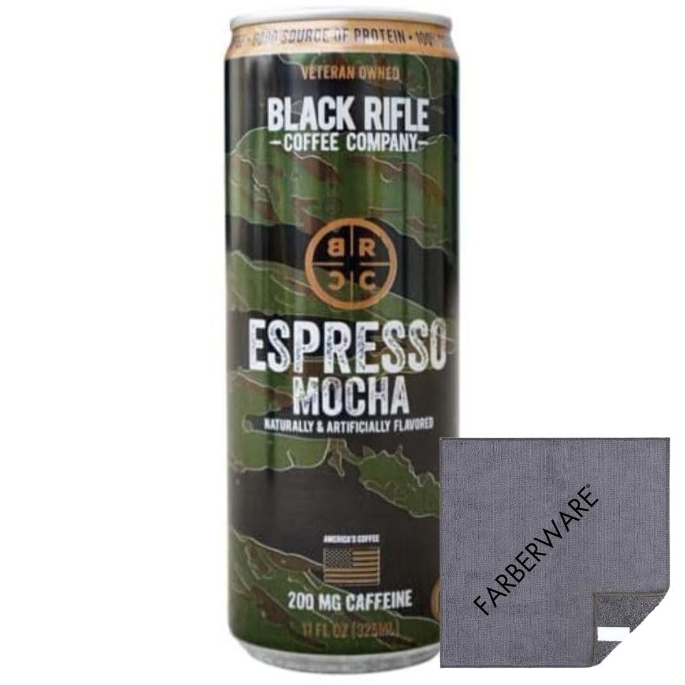 CAMEO Black Rifle Coffee Ready to Drink Espresso Mocha Coffee Flavor, Caffeinated, 11 Fluid Ounce (Pack of 24)