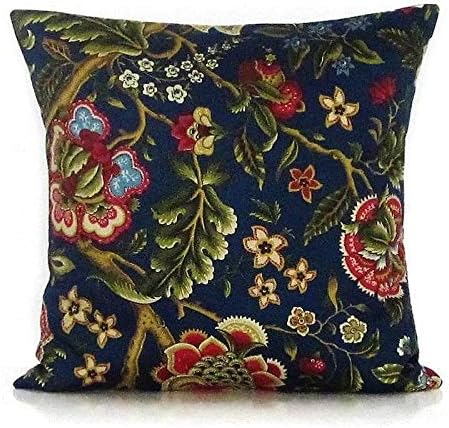 navy floral pillows