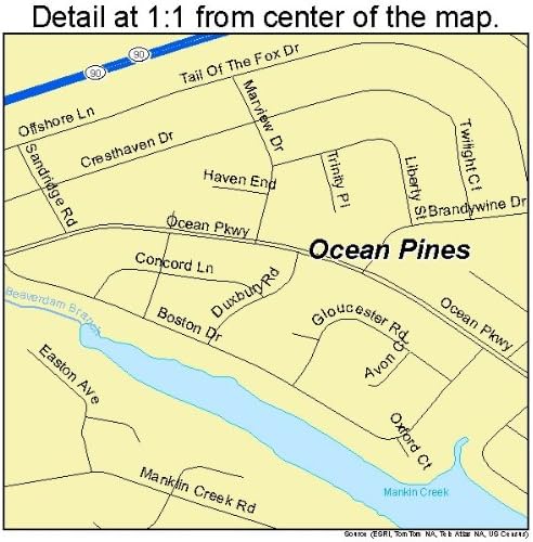 Ocean Pines Md Map Large Street & Road Map Of Ocean Pines, Maryland Md - Printed Poster Size  Wall Atlas Of Your Home Town : Amazon.ca: Home